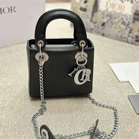 mini lady dior lizard bag|metallic Lady Dior mini tote.